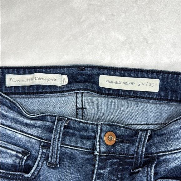 Pilcro and the Letterpress Blue High-Rise Skinny Jeans by ANTHOLOGY S 25 STRECH - Picture 2 of 11